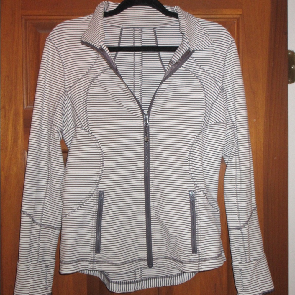 Lululemon Grey and White Striped Define Jacket